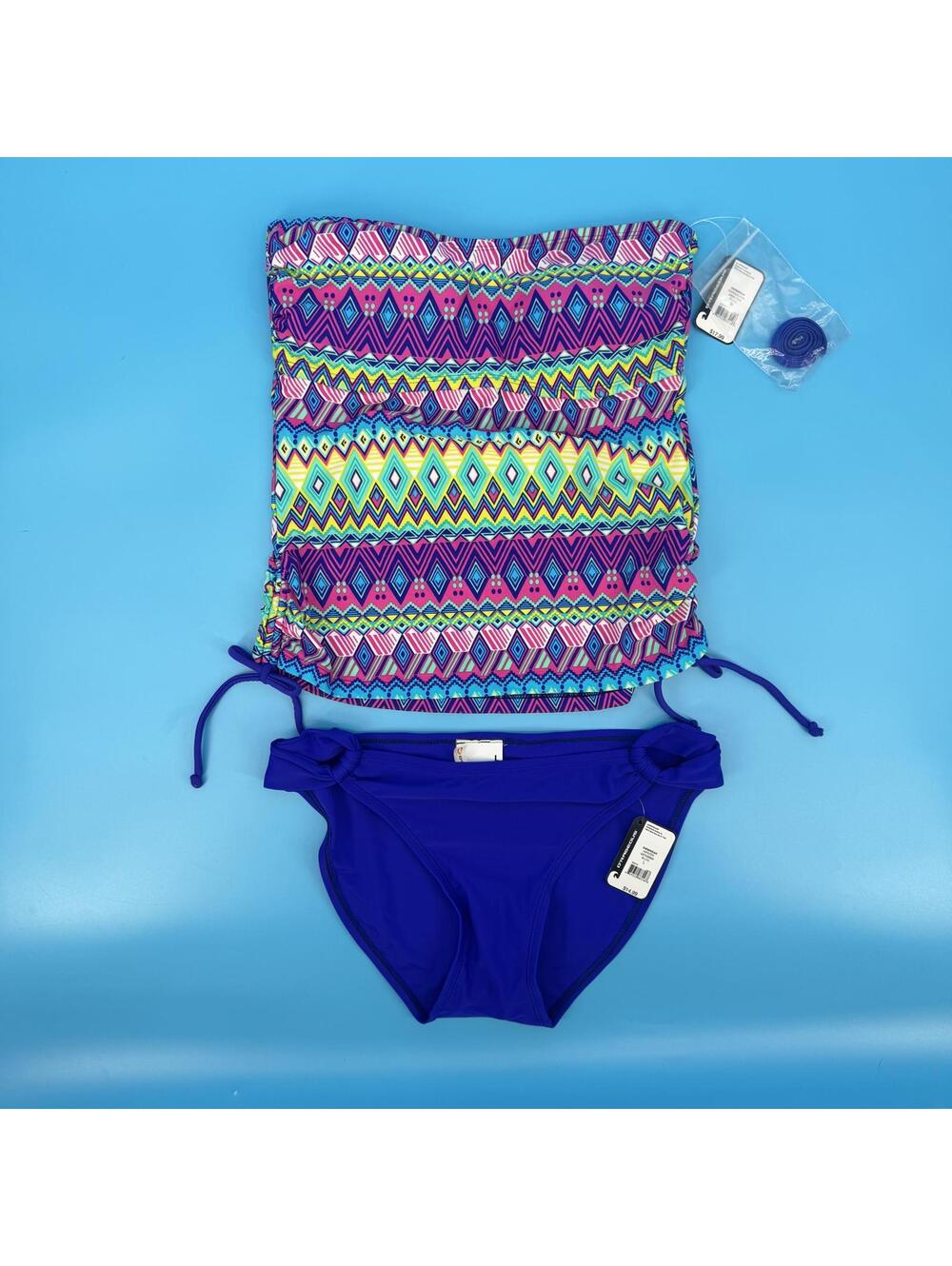 O-rageous Vintage Y2K Tankini Junior's Teen's Women's Size M Top & L Bottoms NWT